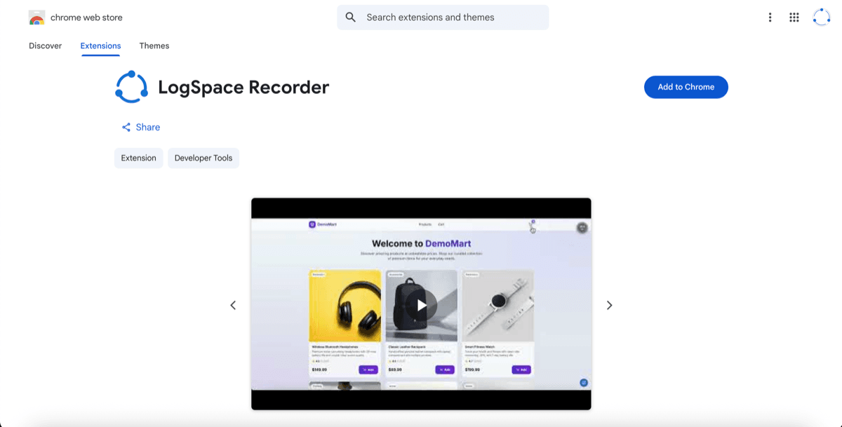 Chrome extension installation page